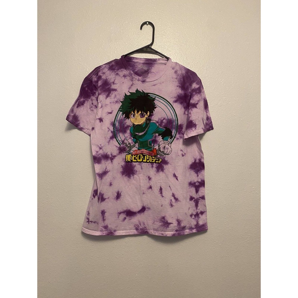 My Hero Academia - Deku Kanji Dye T-Shirt Short Sleeve Size‎ Large Purple